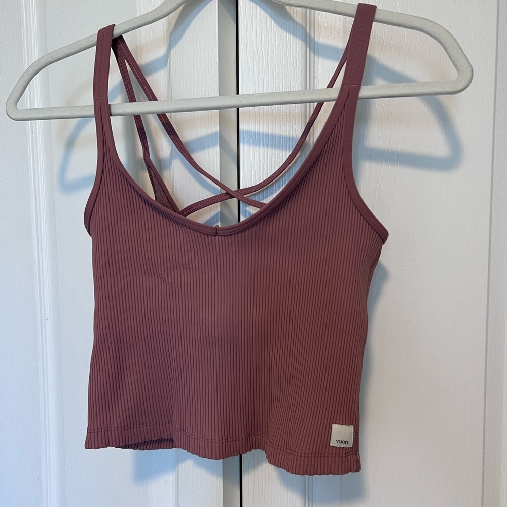 Vuori Mauve Ribbed Tank Top